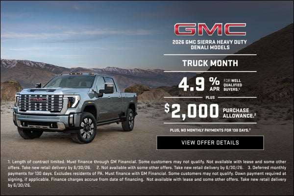 TRUCK MONTH

4.9% APR for well-qualified buyers.1

Plus, $2,000 PURCHASE ALLOWANCE.2

Plus, no mo...